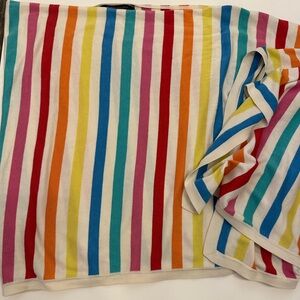 BCBGMaxAzria Striped cotton silk blend poncho one size